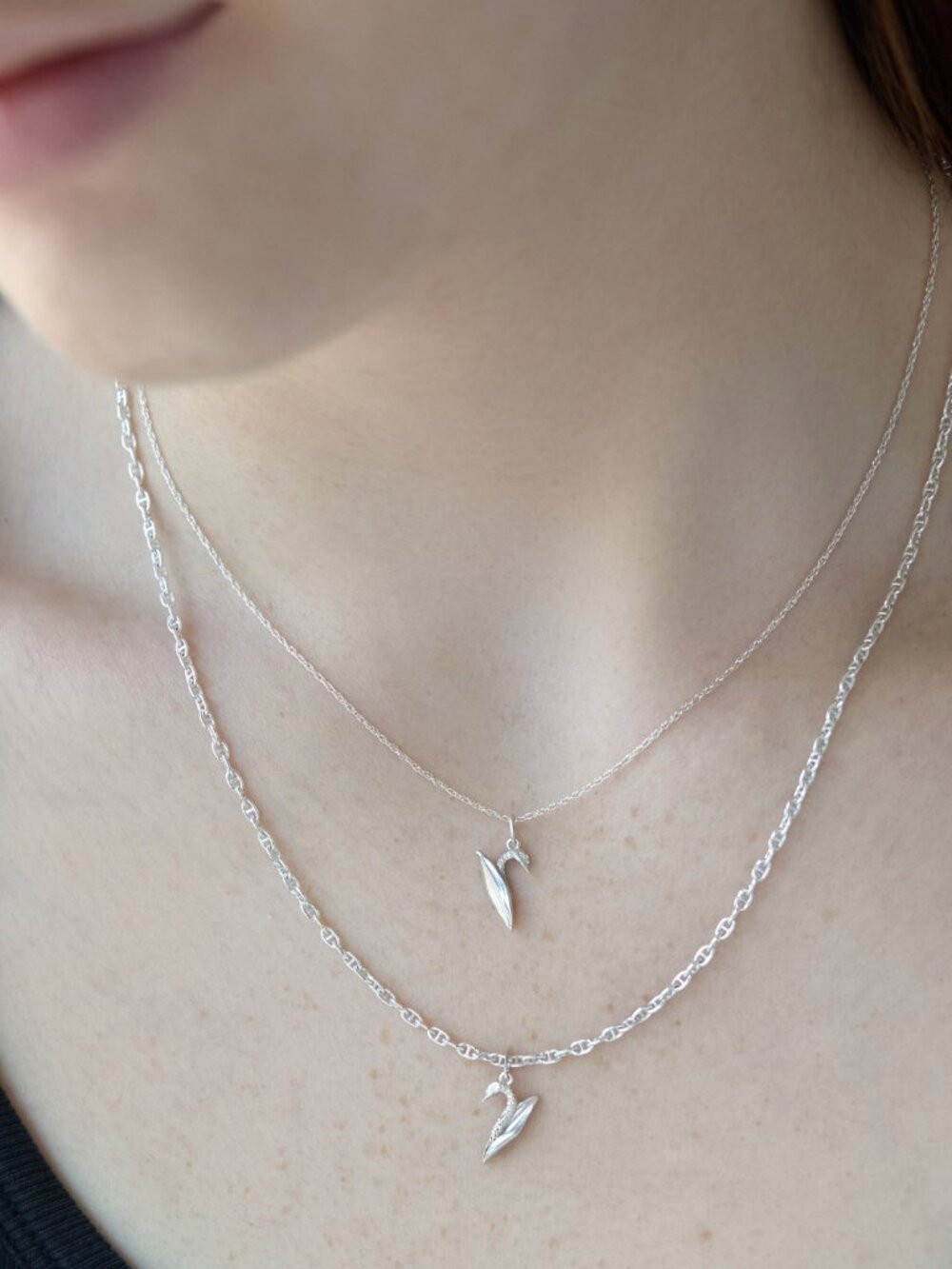 NEW Clairo x Catbird Mend Me Swan Sterling Silver Charm & Chain Necklace - Picture 5 of 6